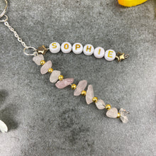 Load image into Gallery viewer, Rose Quartz Personalised Keyring