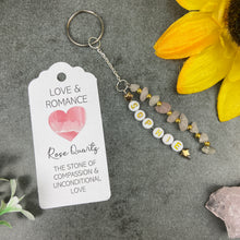 Load image into Gallery viewer, Rose Quartz Personalised Keyring