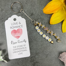 Load image into Gallery viewer, Rose Quartz Personalised Keyring