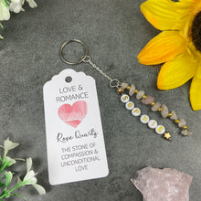 Load image into Gallery viewer, Rose Quartz Personalised Keyring