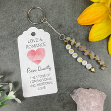 Load image into Gallery viewer, Rose Quartz Personalised Keyring