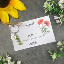 Load image into Gallery viewer, Birth Flower & Birthstone Keyring