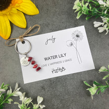 Load image into Gallery viewer, Birth Flower & Birthstone Crystal Chip Keyring