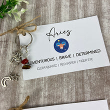Load image into Gallery viewer, Zodiac Crystal Keyring