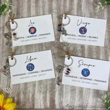 Load image into Gallery viewer, Zodiac Crystal Keyring