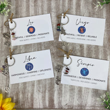 Load image into Gallery viewer, Zodiac Crystal Keyring