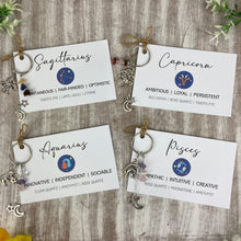 Load image into Gallery viewer, Zodiac Crystal Keyring
