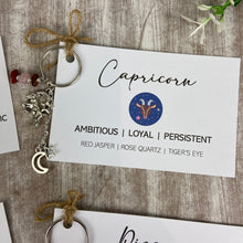 Load image into Gallery viewer, Zodiac Crystal Keyring