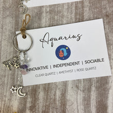 Load image into Gallery viewer, Zodiac Crystal Keyring
