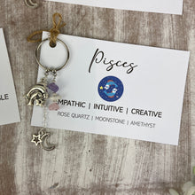 Load image into Gallery viewer, Zodiac Crystal Keyring