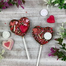 Load image into Gallery viewer, Mini Valentines Chocolate Lollipops