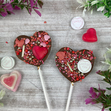Load image into Gallery viewer, Mini Valentines Chocolate Lollipops