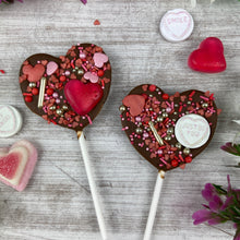 Load image into Gallery viewer, Mini Valentines Chocolate Lollipops