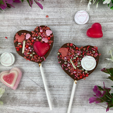 Load image into Gallery viewer, Mini Valentines Chocolate Lollipops