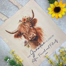 Load image into Gallery viewer, Personalised Highland Cow Tote Bag