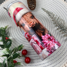 Load image into Gallery viewer, Pink Highland Cow Christmas Tumbler