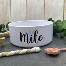 Load image into Gallery viewer, Personalised Dog Bowl with paw print