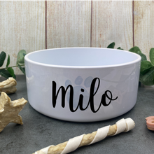 Load image into Gallery viewer, Personalised Dog Bowl with paw print