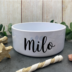 Personalised Dog Bowl with paw print
