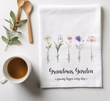 Load image into Gallery viewer, Grandmas Garden Personalised Tea Towel-The Persnickety Co