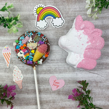 Load image into Gallery viewer, £5.00 Special Offer! Unicorn Bath Bomb and Chocolate Lollipop-The Persnickety Co