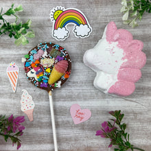 Load image into Gallery viewer, £5.00 Special Offer! Unicorn Bath Bomb and Chocolate Lollipop