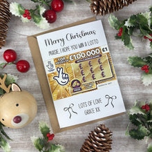 Load image into Gallery viewer, Personalised Bow Christmas Scratch Card - I Hope You Win A Lotto-The Persnickety Co