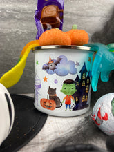 Load image into Gallery viewer, Personalised Haunted House Halloween Enamel Mug