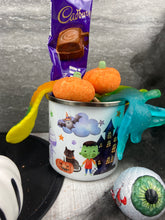 Load image into Gallery viewer, Personalised Haunted House Halloween Enamel Mug