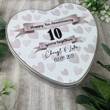 Load image into Gallery viewer, Personalised 10 Year Tin Anniversary Gift