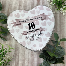 Load image into Gallery viewer, Personalised 10 Year Tin Anniversary Gift