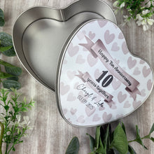 Load image into Gallery viewer, Personalised 10 Year Tin Anniversary Gift