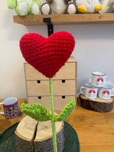 Load image into Gallery viewer, Crochet Heart Flower with Personalised Tag – Valentine’s or Galentine’s Gift