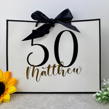 Load image into Gallery viewer, Personalised Birthday Gift Bag - White & Black