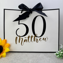 Load image into Gallery viewer, Personalised Birthday Gift Bag - White & Black