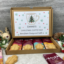 Load image into Gallery viewer, Personalised Christmas Coffee Gift Box β Costa Coffee Sachets & Gingerbread Men Biscuits-The Persnickety Co
