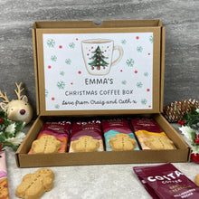 Load image into Gallery viewer, Personalised Christmas Coffee Gift Box β Costa Coffee Sachets & Gingerbread Men Biscuits