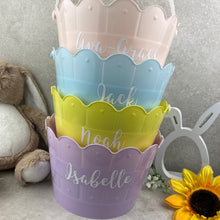 Load image into Gallery viewer, Personalised Easter Basket, 4 Colours Available - Blue, Pink, Purple and Yellow