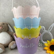 Load image into Gallery viewer, Personalised Easter Basket, 4 Colours Available - Blue, Pink, Purple and Yellow