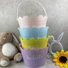 Load image into Gallery viewer, Personalised Easter Basket, 4 Colours Available - Blue, Pink, Purple and Yellow