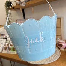 Load image into Gallery viewer, Personalised Easter Basket, 4 Colours Available - Blue, Pink, Purple and Yellow-The Persnickety Co