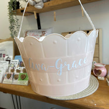 Load image into Gallery viewer, Personalised Easter Basket, 4 Colours Available - Blue, Pink, Purple and Yellow