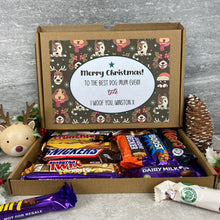 Load image into Gallery viewer, Merry Christmas Personalised Dog Mum/Dad Chocolate Box - Dog Pattern