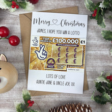 Load image into Gallery viewer, Personalised Merry Christmas Scratch Card - I Hope You Win A Lotto