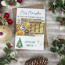 Load image into Gallery viewer, Christmas Scratch Card Holder for Teachers - Tree Design