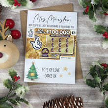 Load image into Gallery viewer, Christmas Scratch Card Holder for Teachers - Tree Design