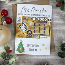 Load image into Gallery viewer, Christmas Scratch Card Holder for Teachers - Tree Design-The Persnickety Co