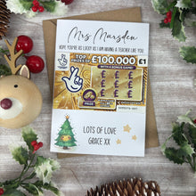 Load image into Gallery viewer, Christmas Scratch Card Holder for Teachers - Tree Design