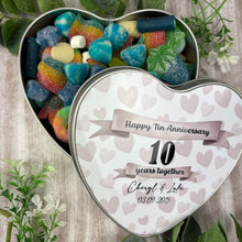 Load image into Gallery viewer, Personalised 10 Year Tin Anniversary Gift