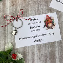 Load image into Gallery viewer, Personalised Robin Keyring